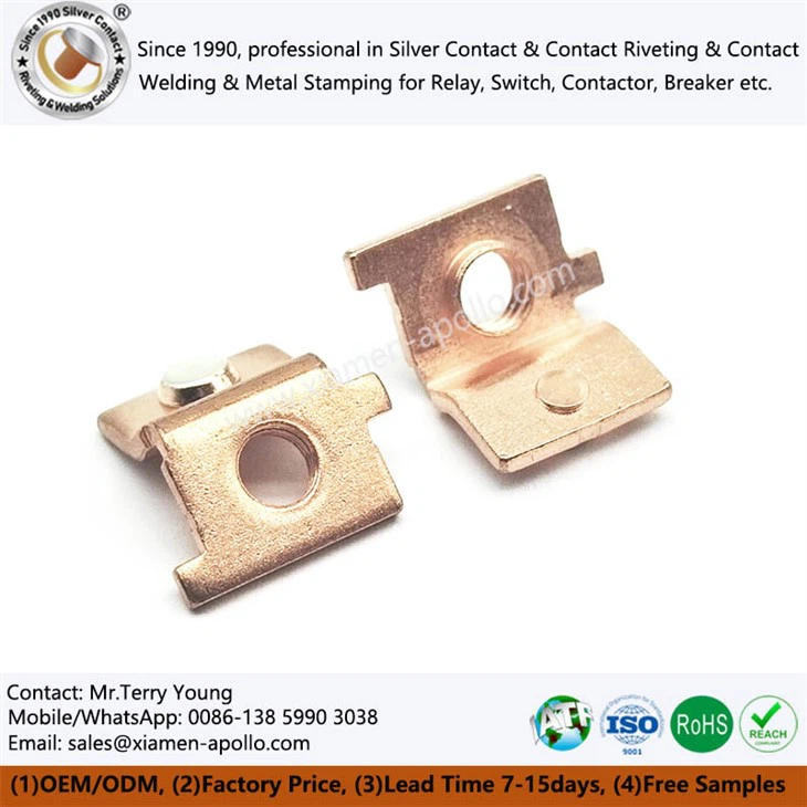 Zespół nitu kontaktowego miedzianego srebrnego do przełącznika transferu